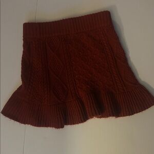 Abercrombie Kids Cable Knit Skirt in Deep Red